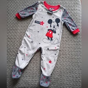 Disney Gray and Red Mickey Mouse Kids Footie